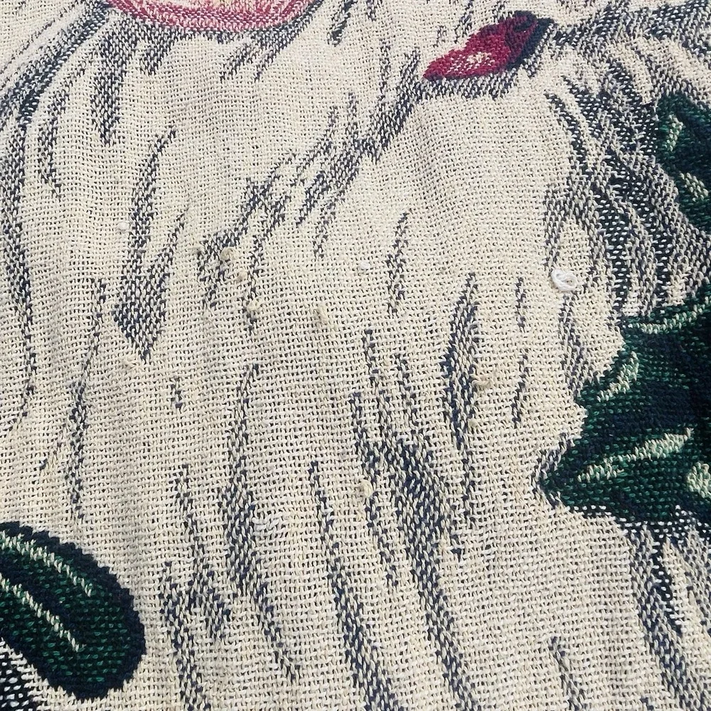 Vintage Santa Claus Christmas‎ Victorian Girl Whispering Tapestry Blanket Throw